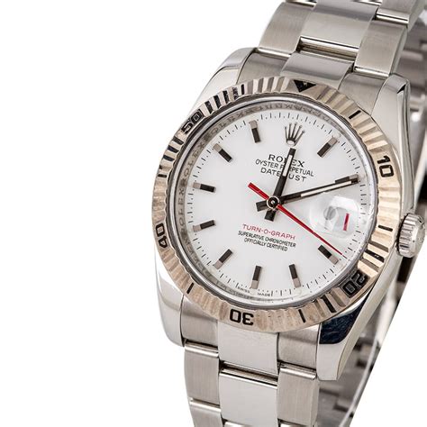 rolex turn o graph white dial|rolex datejust 116264 price.